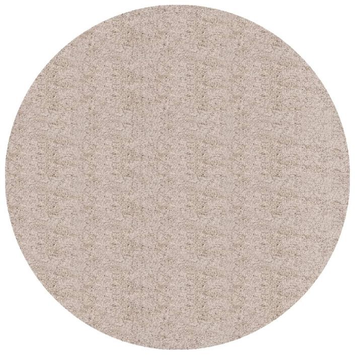 Tapis shaggy à poils longs moderne beige Ø 200 cm - Photo n°1