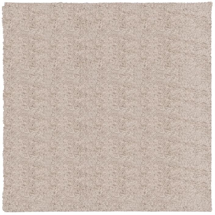 Tapis shaggy à poils longs moderne beige 200x200 cm - Photo n°1