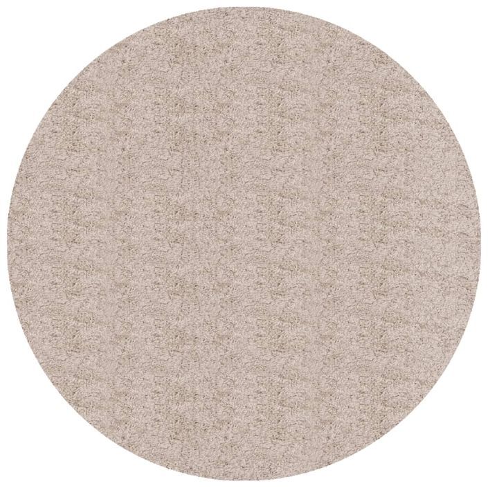 Tapis shaggy à poils longs moderne beige Ø 80 cm - Photo n°1