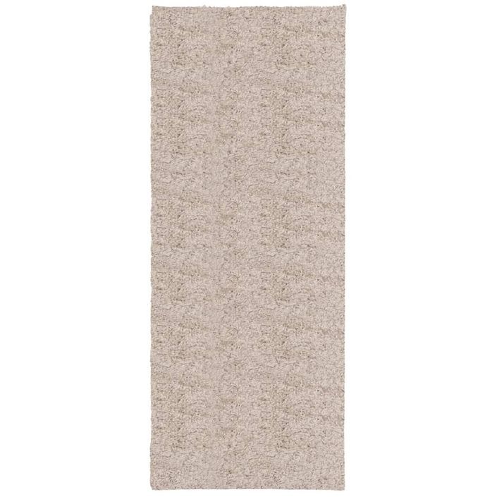 Tapis shaggy à poils longs moderne beige 80x200 cm - Photo n°1