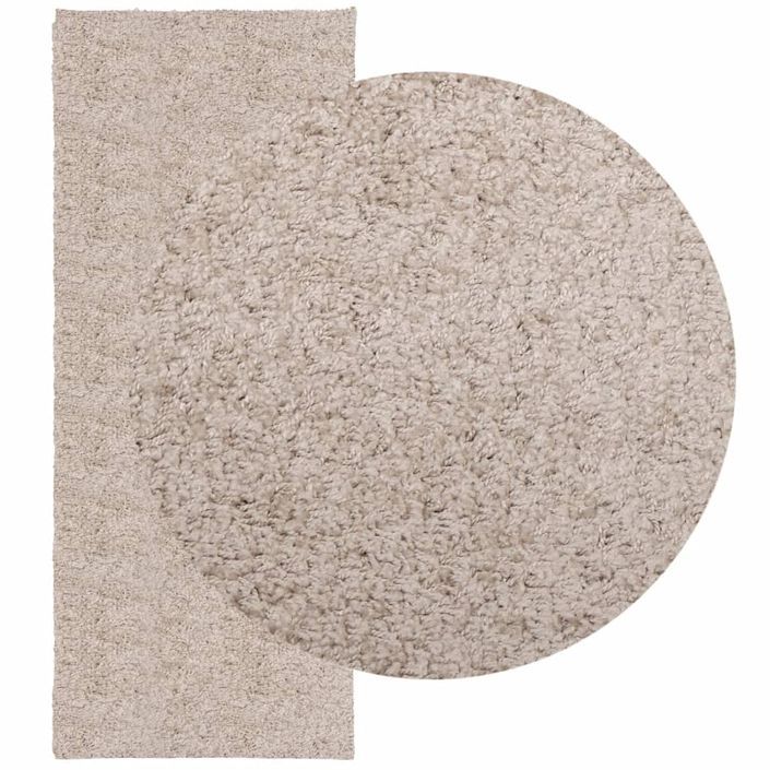 Tapis shaggy à poils longs moderne beige 80x200 cm - Photo n°3