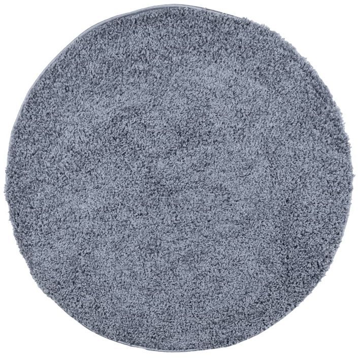 Tapis shaggy à poils longs moderne bleu Ø 100 cm - Photo n°1