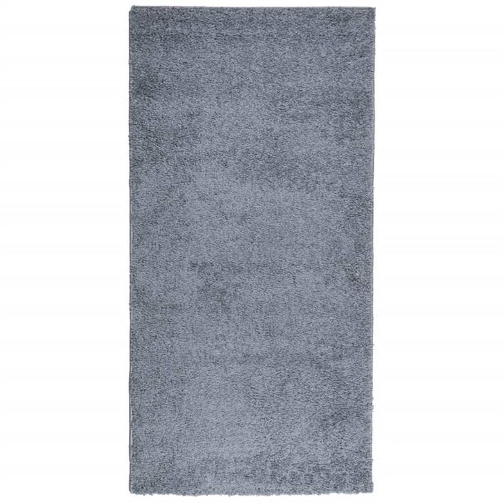 Tapis shaggy à poils longs moderne bleu 100x200 cm - Photo n°1