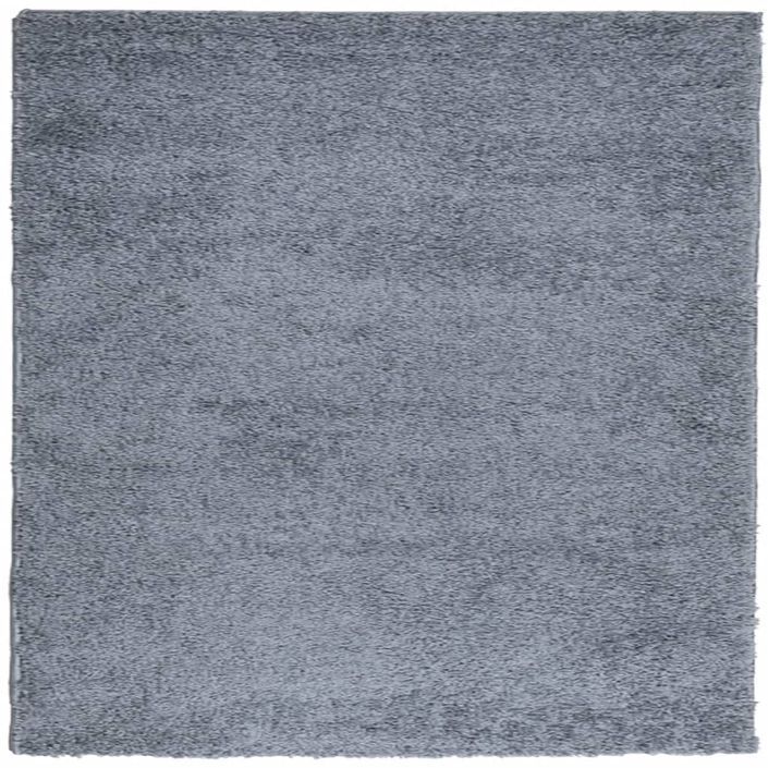 Tapis shaggy à poils longs moderne bleu 120x120 cm - Photo n°1