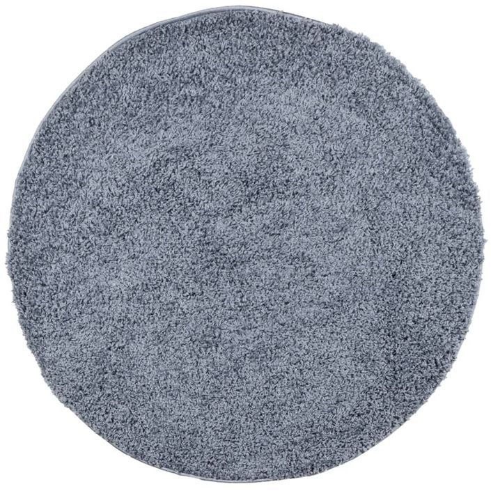 Tapis shaggy à poils longs moderne bleu Ø 160 cm - Photo n°1