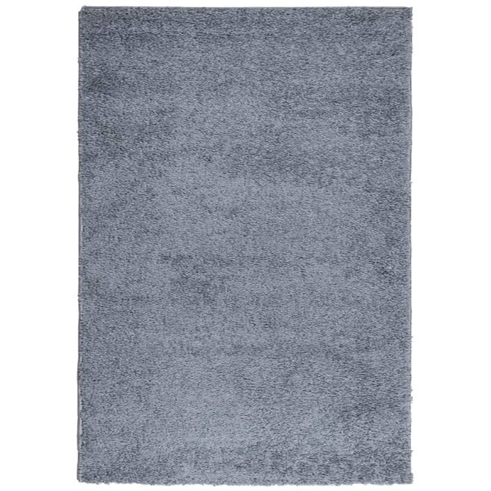 Tapis shaggy à poils longs moderne bleu 160x230 cm - Photo n°1