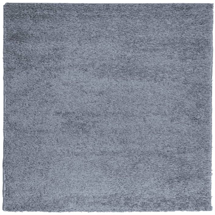 Tapis shaggy à poils longs moderne bleu 200x200 cm - Photo n°1