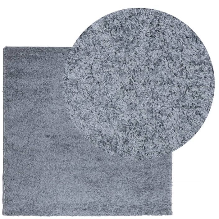 Tapis shaggy à poils longs moderne bleu 240x240 cm - Photo n°3