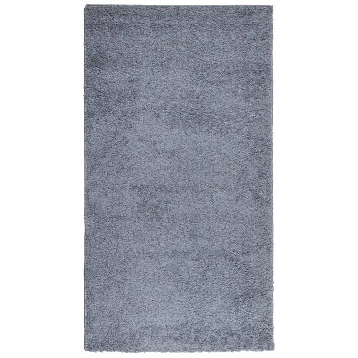 Tapis shaggy à poils longs moderne bleu 80x150 cm - Photo n°1