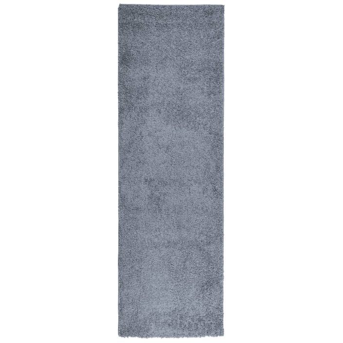 Tapis shaggy à poils longs moderne bleu 80x250 cm - Photo n°1