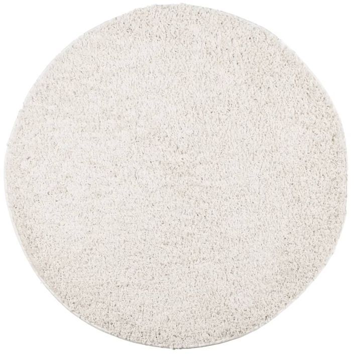 Tapis shaggy à poils longs moderne crème Ø 100 cm - Photo n°1