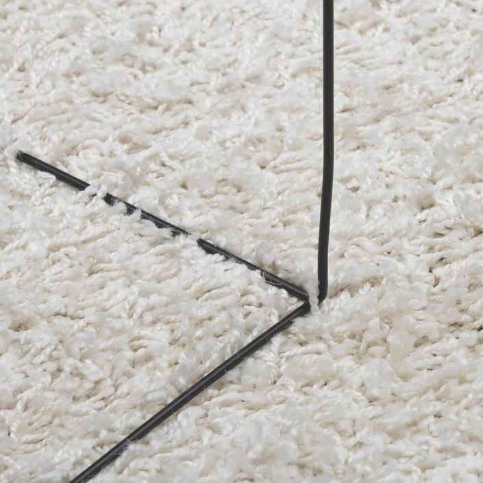 Tapis shaggy à poils longs moderne crème Ø 100 cm - Photo n°8