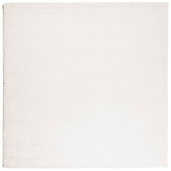 Tapis shaggy à poils longs moderne crème 120x120 cm - Photo n°1