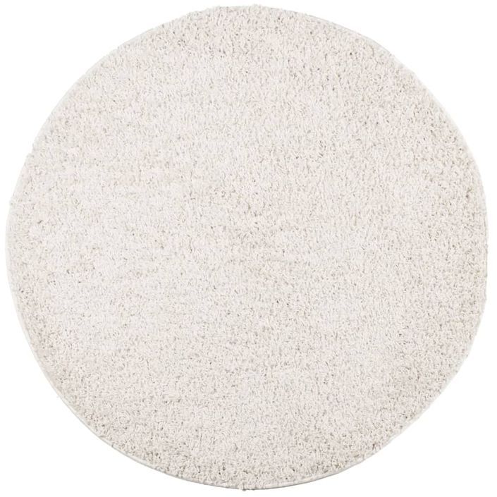 Tapis shaggy à poils longs moderne crème Ø 160 cm - Photo n°1