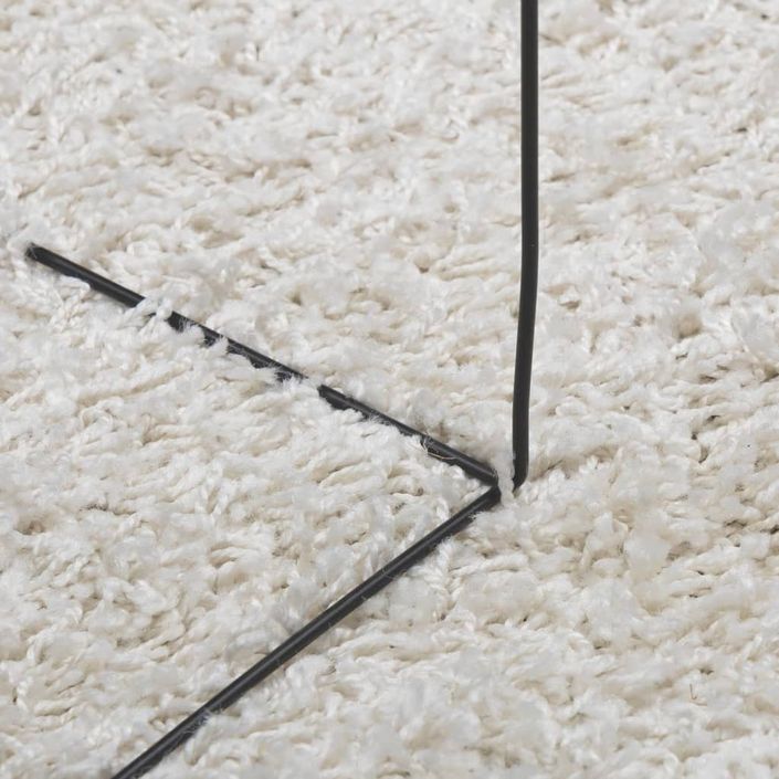 Tapis shaggy à poils longs moderne crème Ø 160 cm - Photo n°8