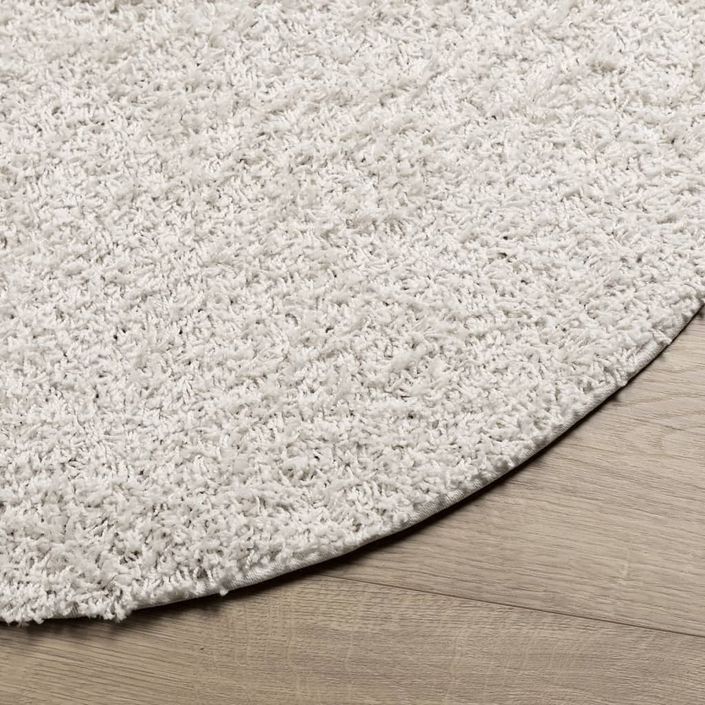 Tapis shaggy à poils longs moderne crème Ø 200 cm - Photo n°4