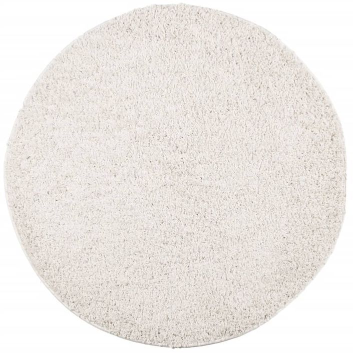 Tapis shaggy à poils longs moderne crème Ø 280 cm - Photo n°1