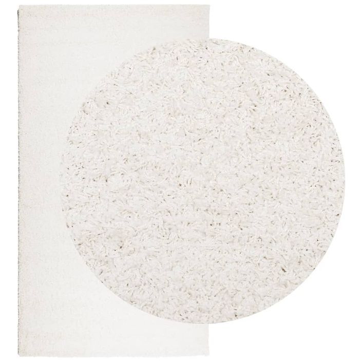 Tapis shaggy à poils longs moderne crème 60x110 cm - Photo n°3