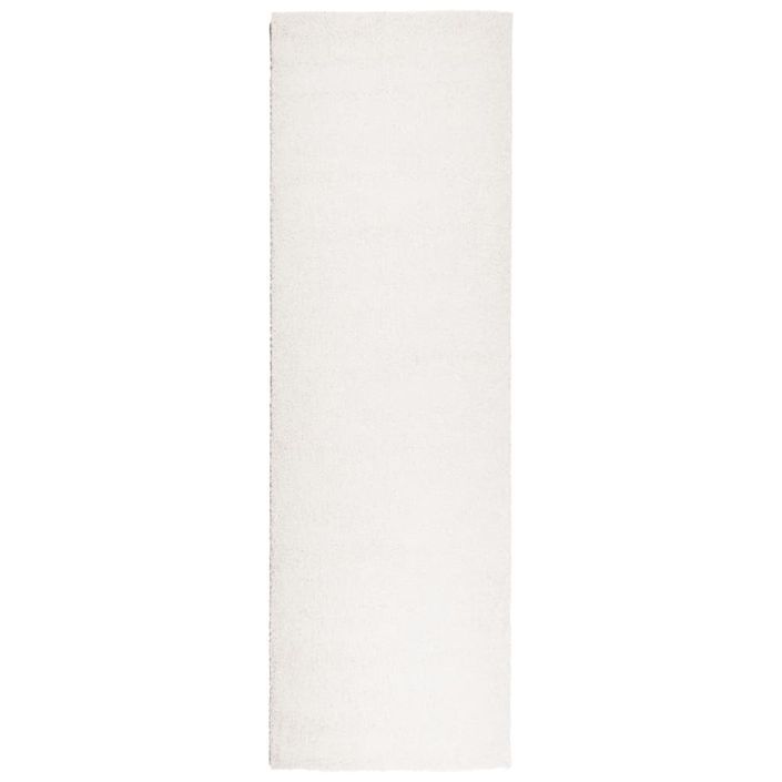 Tapis shaggy à poils longs moderne crème 80x250 cm - Photo n°1