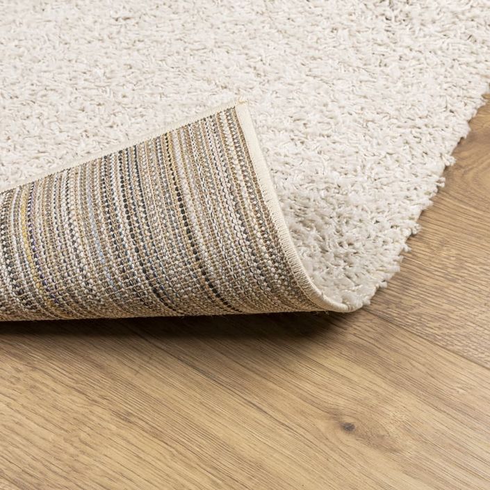 Tapis shaggy à poils longs moderne crème 80x250 cm - Photo n°5