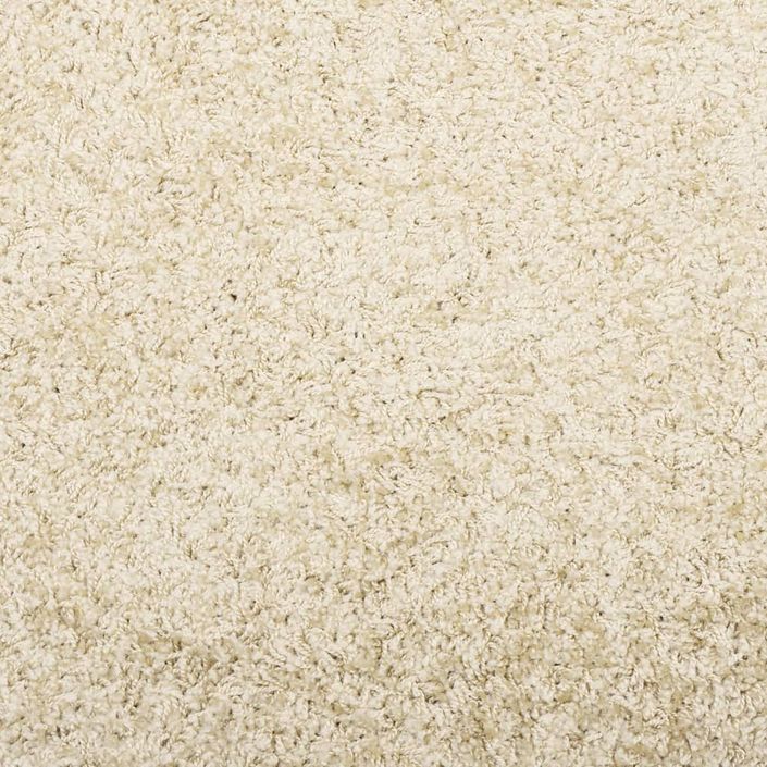 Tapis shaggy à poils longs moderne doré Ø 100 cm - Photo n°9