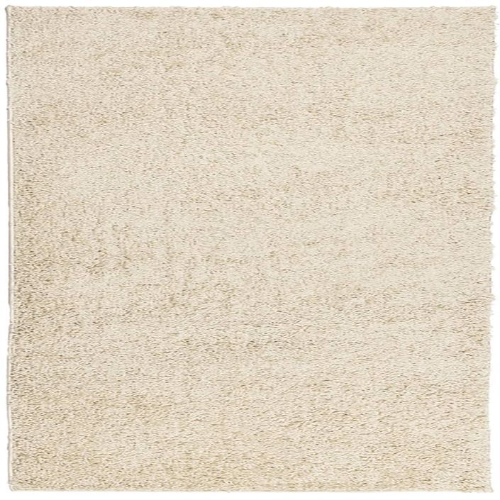 Tapis shaggy à poils longs moderne doré 120x120 cm - Photo n°1