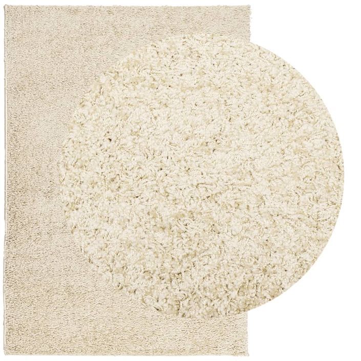 Tapis shaggy à poils longs moderne doré 120x170 cm - Photo n°3