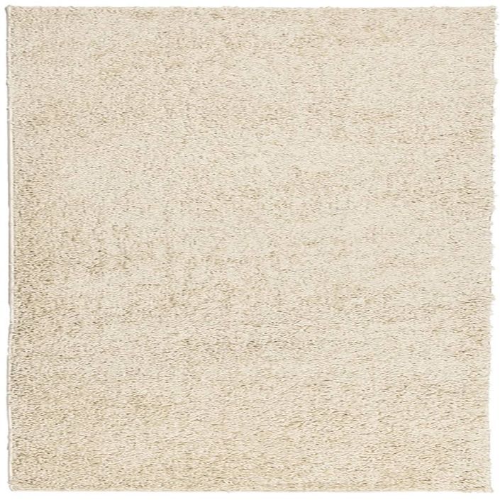 Tapis shaggy à poils longs moderne doré 160x160 cm - Photo n°1