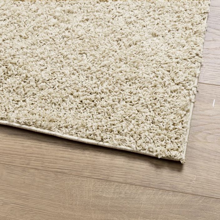 Tapis shaggy à poils longs moderne doré 160x160 cm - Photo n°4