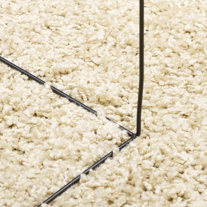 Tapis shaggy à poils longs moderne doré 160x160 cm - Photo n°8