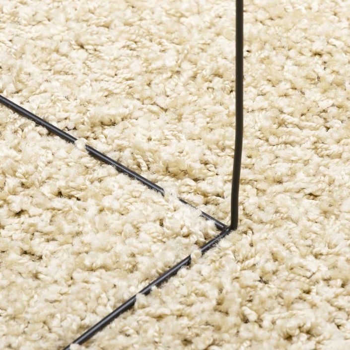 Tapis shaggy à poils longs moderne doré Ø 200 cm - Photo n°8