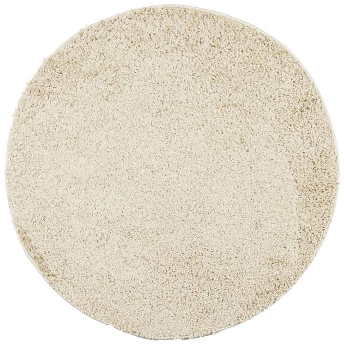 Tapis shaggy à poils longs moderne doré Ø 240 cm - Photo n°1