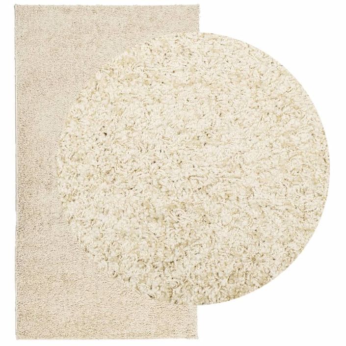 Tapis shaggy à poils longs moderne doré 60x110 cm - Photo n°3