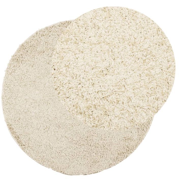 Tapis shaggy à poils longs moderne doré Ø 80 cm - Photo n°3