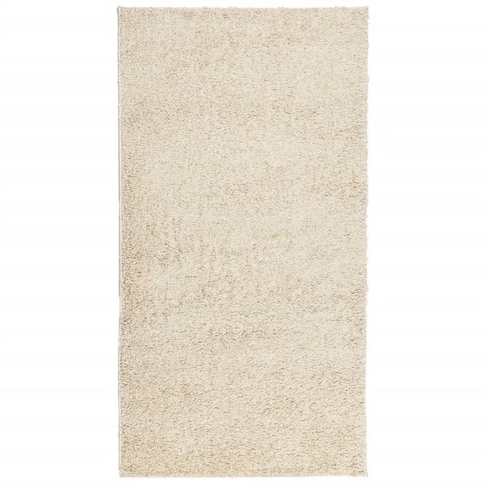 Tapis shaggy à poils longs moderne doré 80x150 cm - Photo n°1