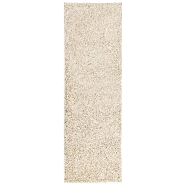 Tapis shaggy à poils longs moderne doré 80x250 cm - Photo n°1