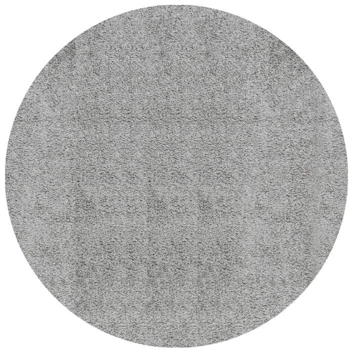 Tapis shaggy à poils longs moderne gris Ø 160 cm - Photo n°1