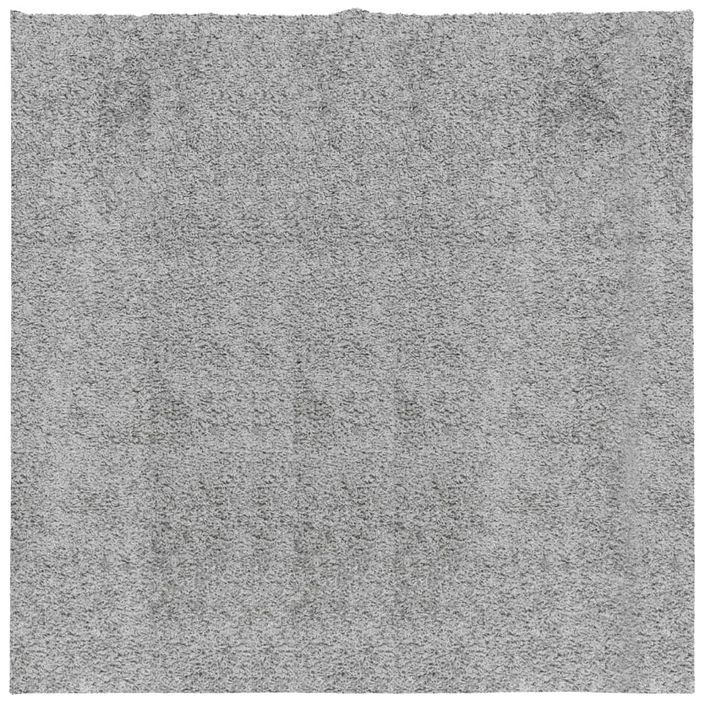 Tapis shaggy à poils longs moderne gris 160x160 cm - Photo n°1