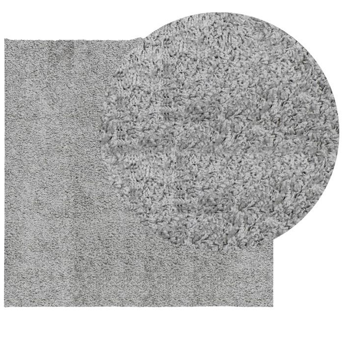 Tapis shaggy à poils longs moderne gris 160x160 cm - Photo n°3