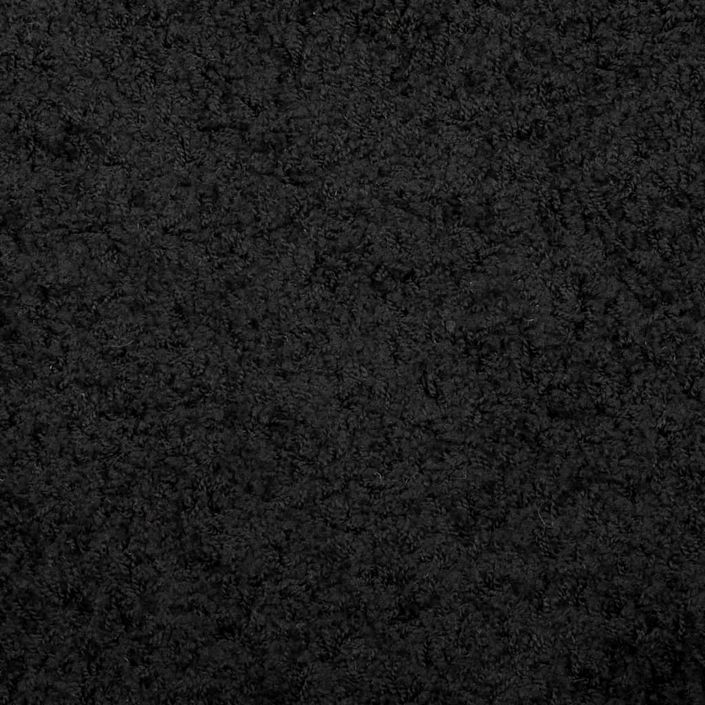 Tapis shaggy à poils longs moderne noir Ø 100 cm - Photo n°9