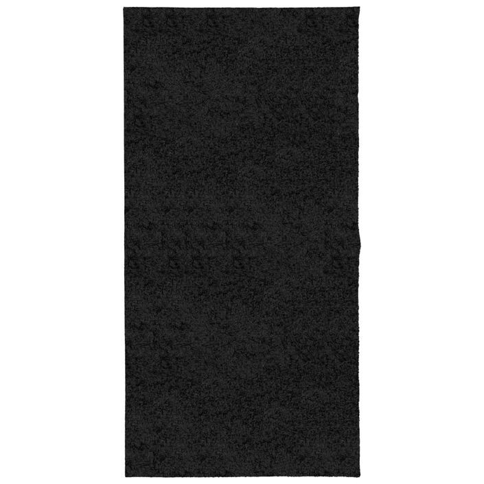 Tapis shaggy à poils longs moderne noir 100x200 cm - Photo n°1