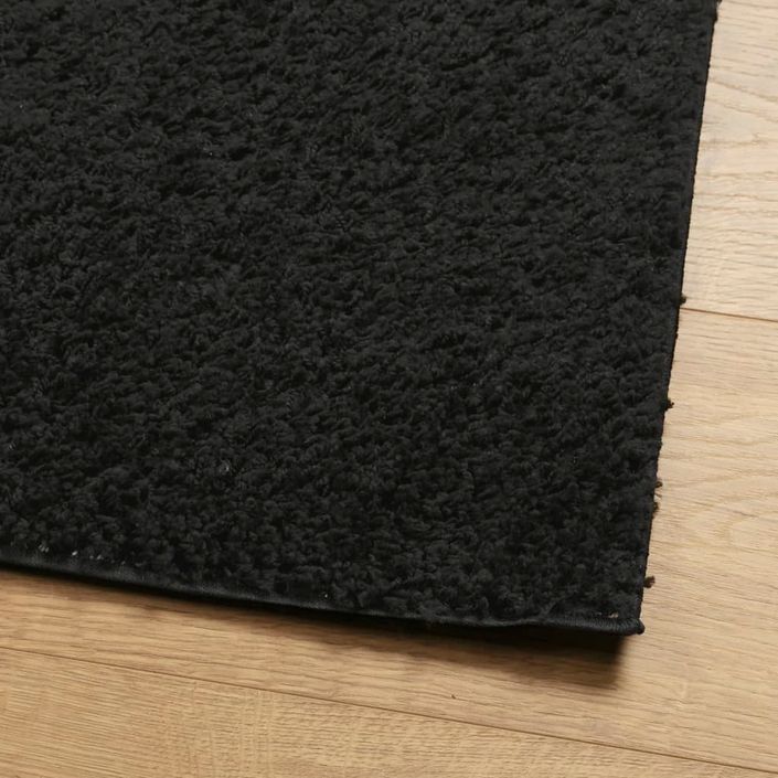 Tapis shaggy à poils longs moderne noir 100x200 cm - Photo n°4