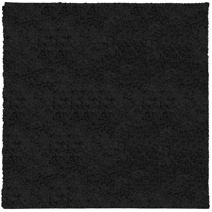 Tapis shaggy à poils longs moderne noir 120x120 cm - Photo n°1