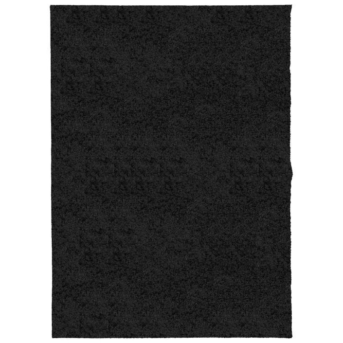 Tapis shaggy à poils longs moderne noir 140x200 cm - Photo n°1