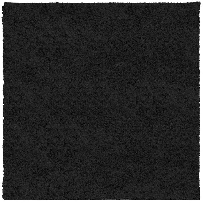 Tapis shaggy à poils longs moderne noir 160x160 cm - Photo n°1