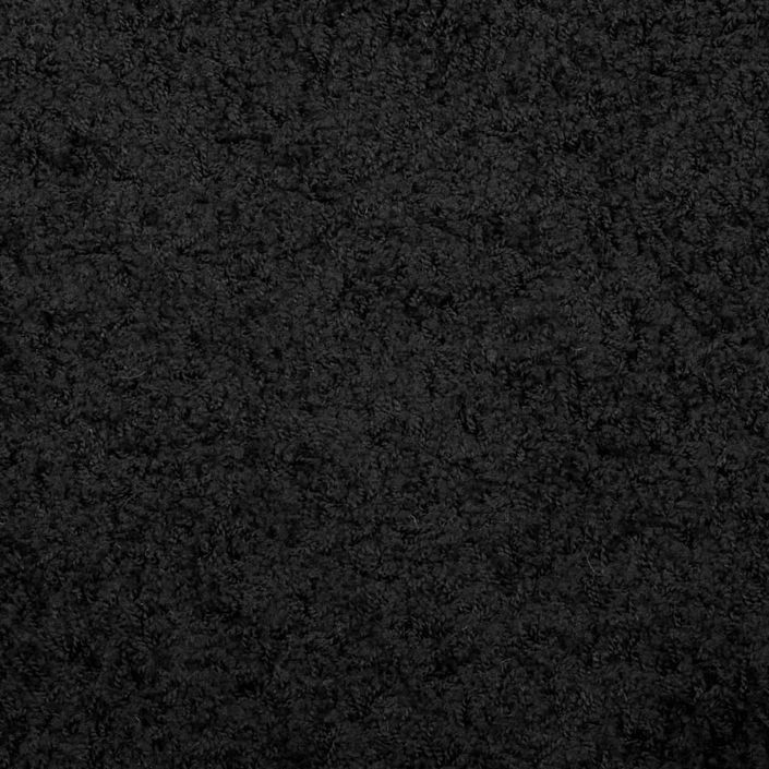 Tapis shaggy à poils longs moderne noir 240x240 cm - Photo n°9