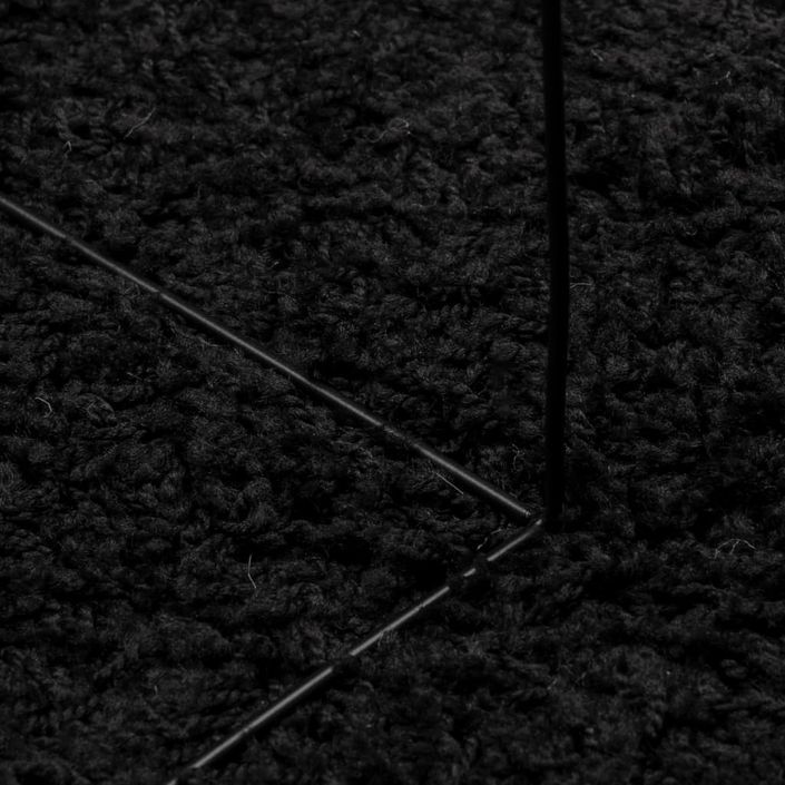 Tapis shaggy à poils longs moderne noir 80x250 cm - Photo n°8