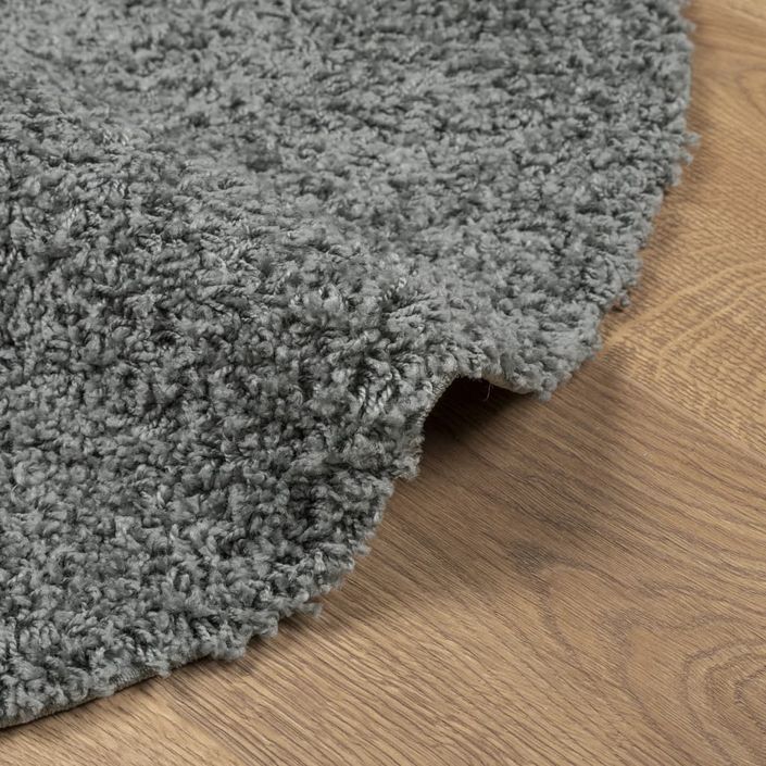 Tapis shaggy à poils longs moderne vert Ø 100 cm - Photo n°6