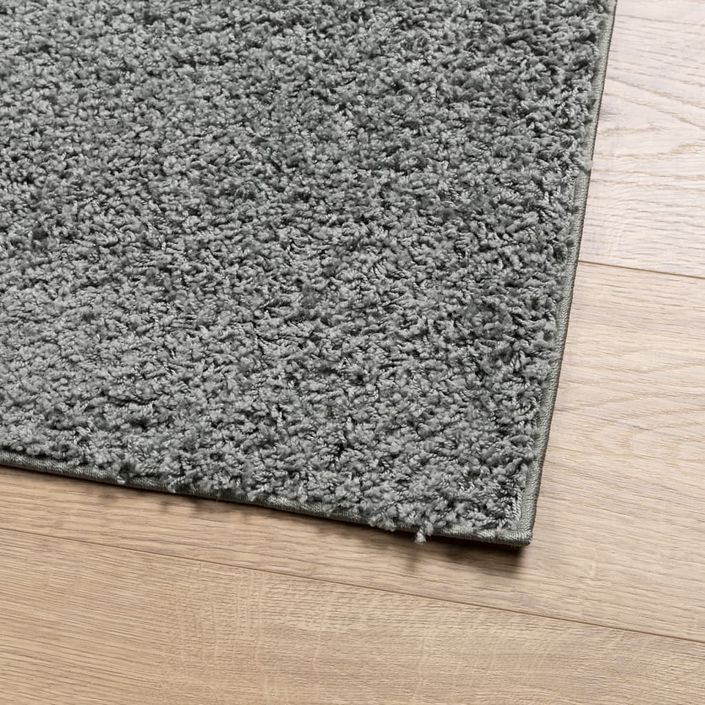 Tapis shaggy à poils longs moderne vert 100x200 cm - Photo n°4