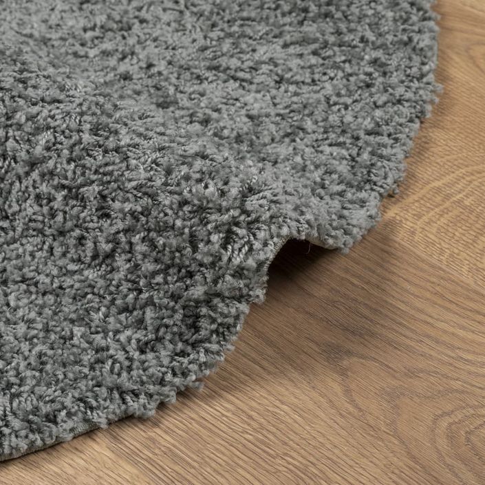 Tapis shaggy à poils longs moderne vert Ø 120 cm - Photo n°6